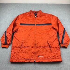 Vintage Nike Jacket Men Extra Large Orange Ski Snow Parka Mock Neck Full Zip Y2K